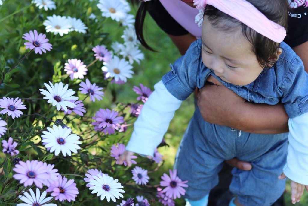 Mia with flowers