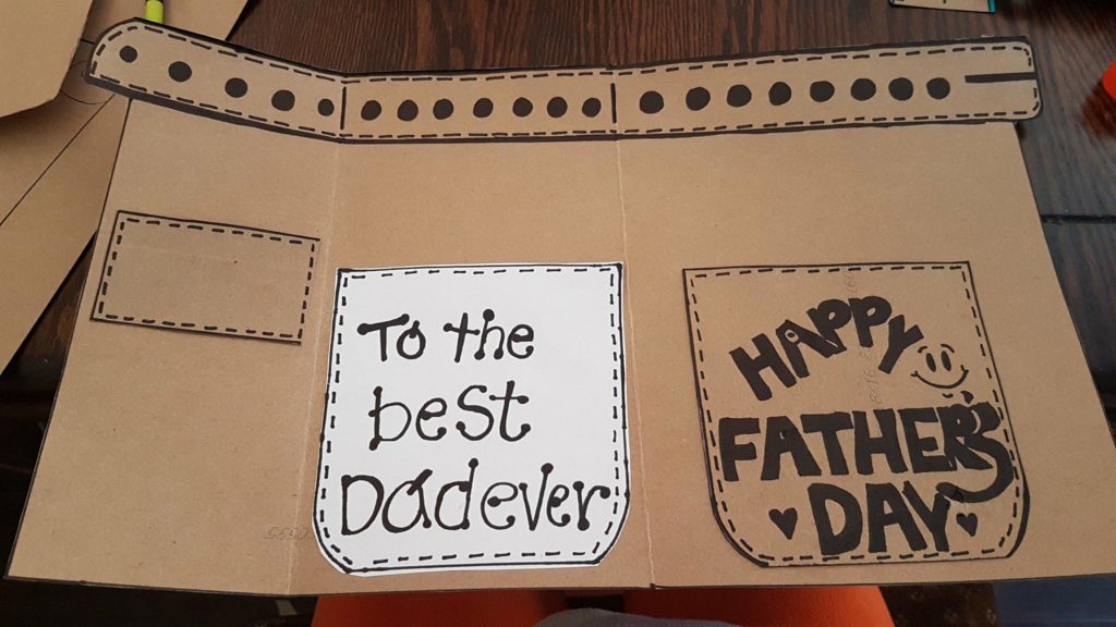 Gift card for Father's Day pockets